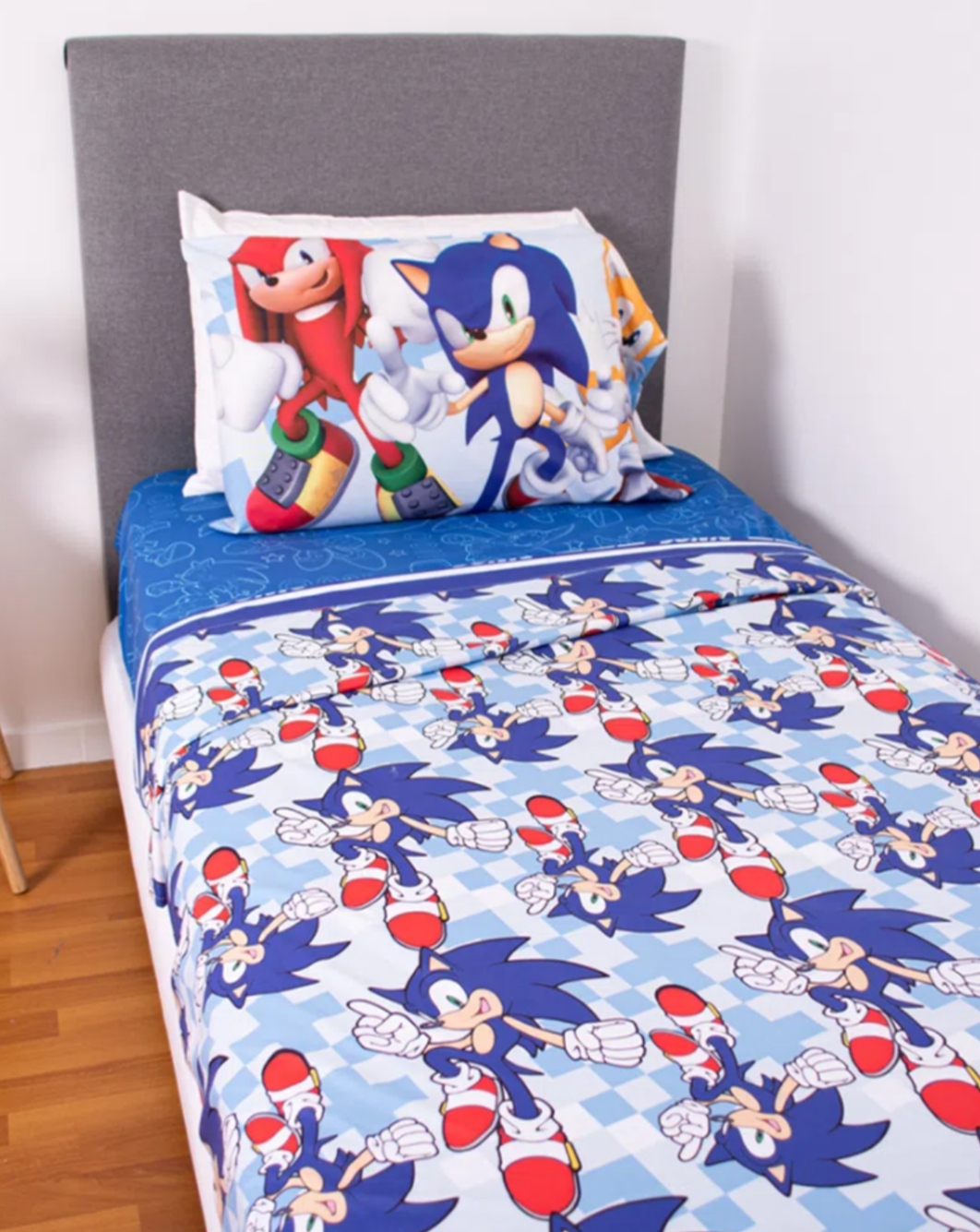 Juego de sábanas infantil Sonic - 1 plaza y media - El Emporio